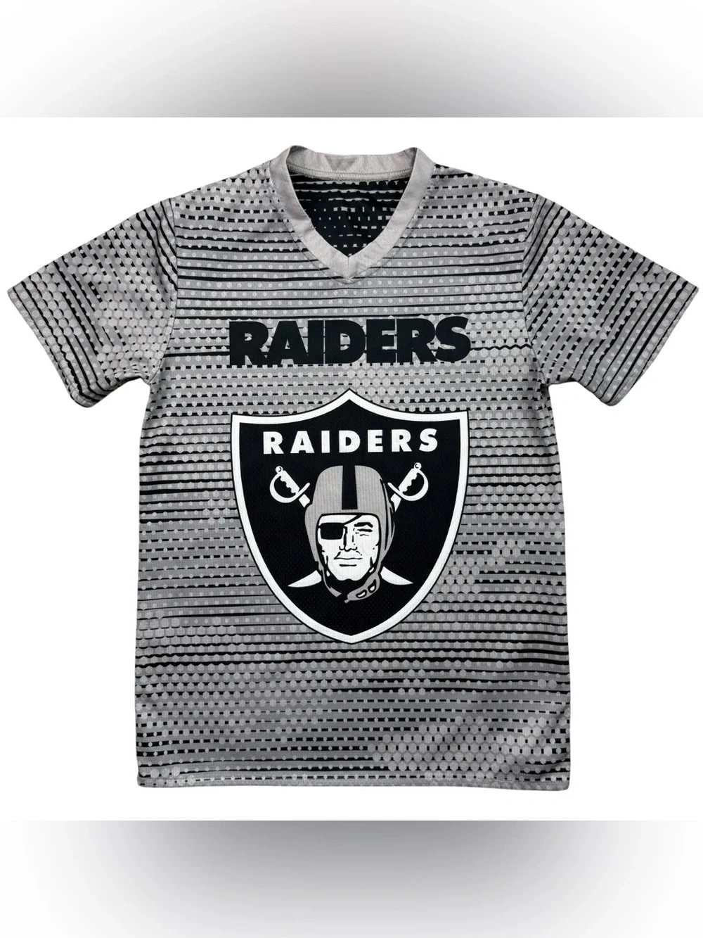Boys Las Vegas Raiders REVERSIBLE NFL Flag Football Jersey Shirt size YOUTH L